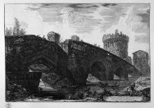 Копия картины "view of the bridge of the lugano aniene" художника "пиранези джованни баттиста"