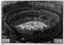 Репродукция картины "view of the flavian amphitheatre, called the coliseum (a bird)" художника "пиранези джованни баттиста"