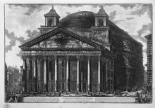 Репродукция картины "view of the pantheon of agrippa" художника "пиранези джованни баттиста"