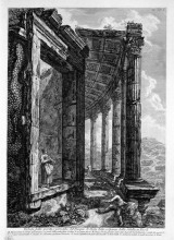 Картина "view of the peristyle and the door of the temple of vesta at tivoli commonly called the sybil" художника "пиранези джованни баттиста"