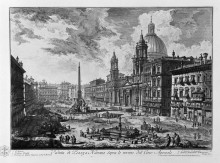 Репродукция картины "view of the piazza della rotonda" художника "пиранези джованни баттиста"