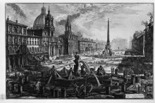 Репродукция картины "view of the piazza navona on the ruins of the circus agonale" художника "пиранези джованни баттиста"