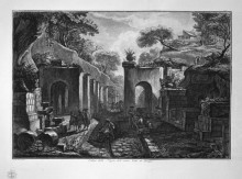 Копия картины "view of the port of the ancient city of pompeii, design of l despres" художника "пиранези джованни баттиста"