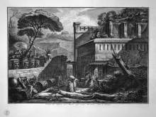 Репродукция картины "view of the tomb in the remains of the ancient city of mamia pompeii, design of l despres" художника "пиранези джованни баттиста"