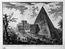 Копия картины "view of the tomb of caius cestius" художника "пиранези джованни баттиста"