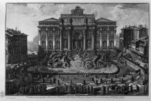 Репродукция картины "view of the trevi fountain extensive anciently called the acqua vergine" художника "пиранези джованни баттиста"