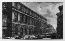 Копия картины "view of via del corso, the palace of the academy founded by louis xiv, king of france" художника "пиранези джованни баттиста"