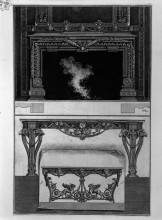 Копия картины "a chimney top, and bottom wall two tables, the inf on a sheet of paper" художника "пиранези джованни баттиста"
