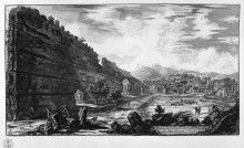 Копия картины "view the remains of the praetorian castro at villa adriana in tivoli" художника "пиранези джованни баттиста"