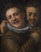 Репродукция картины "two laughing men (double self-portrait)" художника "аахен ханс фон"