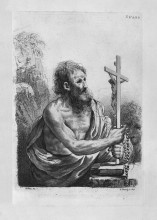 Копия картины "st. jerome in the act of contemplating the crucifix, by guercino" художника "пиранези джованни баттиста"
