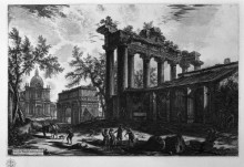 Репродукция картины "another view of the ruins of the pronaos of the temple of concord" художника "пиранези джованни баттиста"
