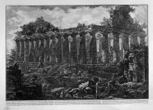 Копия картины "another view of the temple in the city of paestum, believed dedicated to juno" художника "пиранези джованни баттиста"