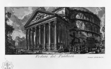 Репродукция картины "the roman antiquities, t. 1, plate xiv. pantheon." художника "пиранези джованни баттиста"