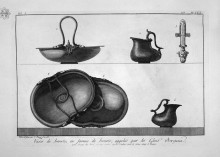 Репродукция картины "bronze vases shaped bag (arytena), found in pompeii" художника "пиранези джованни баттиста"