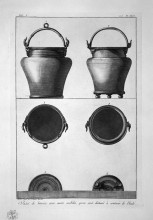 Картина "bronze vessels with movable handles, found at pompeii" художника "пиранези джованни баттиста"
