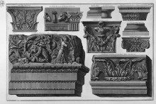 Репродукция картины "capitals and friezes (farnese gardens, roman villas)" художника "пиранези джованни баттиста"