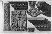 Репродукция картины "capitals, column, frame, shelf" художника "пиранези джованни баттиста"