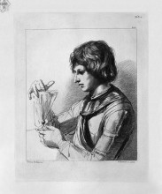 Копия картины "half figure of a warrior with a chalice in his hands, by guercino" художника "пиранези джованни баттиста"