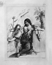 Картина "jesus in prayer, with the `angel who shows him the instruments of passion, by guercino" художника "пиранези джованни баттиста"