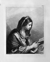 Копия картины "woman reading (half length) by guercino" художника "пиранези джованни баттиста"