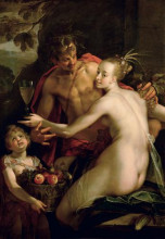 Картина "bacchus, ceres and amor" художника "аахен ханс фон"