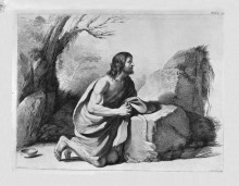 Копия картины "st. john the baptist in prayer, by guercino" художника "пиранези джованни баттиста"