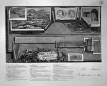 Картина "demonstration from the lake of fucino, two boards together, title listed with index" художника "пиранези джованни баттиста"