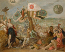 Копия картины "allegorie on the battle of gurăslău" художника "аахен ханс фон"