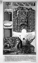 Репродукция картины "drip, ceiling architrave, frieze and piece of spare columns" художника "пиранези джованни баттиста"