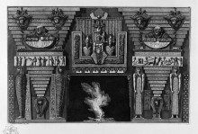 Копия картины "egyptian-style fireplace, two figures on the right foot, since two mummies" художника "пиранези джованни баттиста"