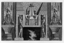 Картина "egyptian-style fireplace, two large sides with figures supporting the top" художника "пиранези джованни баттиста"