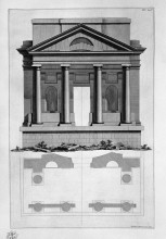 Копия картины "elevation and plan of a temple" художника "пиранези джованни баттиста"