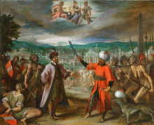 Копия картины "allegory on the declaration of war before constantinople" художника "аахен ханс фон"