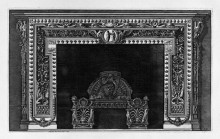 Картина "fireplace with a cameo in the frieze and border of small acorns, rich wing" художника "пиранези джованни баттиста"