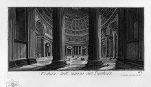 Репродукция картины "the roman antiquities, t. 1, plate xv. pantheon." художника "пиранези джованни баттиста"
