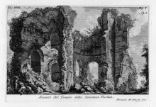 Репродукция картины "the roman antiquities, t. 1, plate xviii. ruins of the tempio della speranza vecchia." художника "пиранези джованни баттиста"
