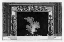 Репродукция картины "fireplace with a frieze of griffins; hips candlestick" художника "пиранези джованни баттиста"