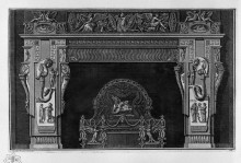 Картина "fireplace: frieze with ribbing and scrapers, and a greek, a rich interior wing" художника "пиранези джованни баттиста"