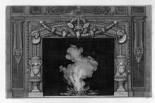 Репродукция картины "fireplace: two vases on the sides with snakes" художника "пиранези джованни баттиста"