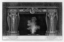 Репродукция картины "fireplace: vessels in the frieze and sides, palms and garlands" художника "пиранези джованни баттиста"