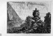 Репродукция картины "frontispiece in the foreground, bottom right, a large decorative vase, architectural fragments scattered on the ground between plants" художника "пиранези джованни баттиста"