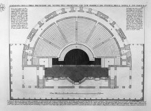 Картина "ground plan of the first precinzione the theater, the `orchestra with its steps, and the pulpit of the scene, and its parts" художника "пиранези джованни баттиста"