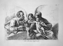 Картина "holy family, st. josephus gives the child some fruit that points to an angel" художника "пиранези джованни баттиста"