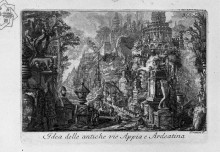 Репродукция картины "idea of the ancient via appia and ardeatina" художника "пиранези джованни баттиста"