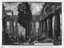 Копия картины "interior of pronaos of the temple itself, which looks toward the ground" художника "пиранези джованни баттиста"