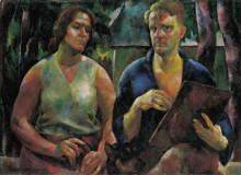 Репродукция картины "double portrait (the artist and his wife)" художника "аба-новак вильмош"