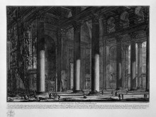 Копия картины "interior view of the pronaos of the pantheon" художника "пиранези джованни баттиста"