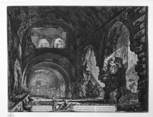 Репродукция картины "interior view of the villa of maecenas" художника "пиранези джованни баттиста"