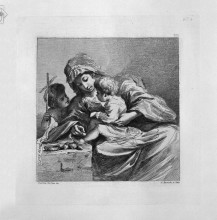 Копия картины "virgin with jesus and john the baptist" художника "пиранези джованни баттиста"